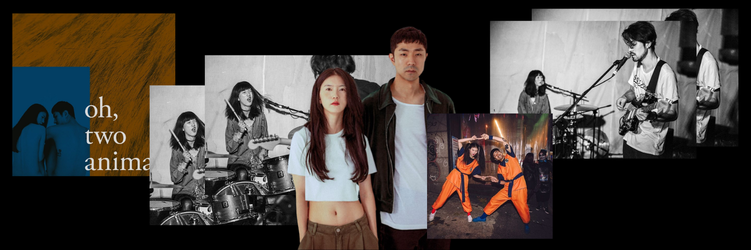 Colagem de fotos da banda Oh Chill