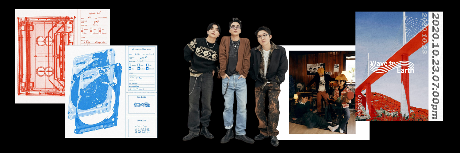 Colagem de foto da banda Wave to Earth